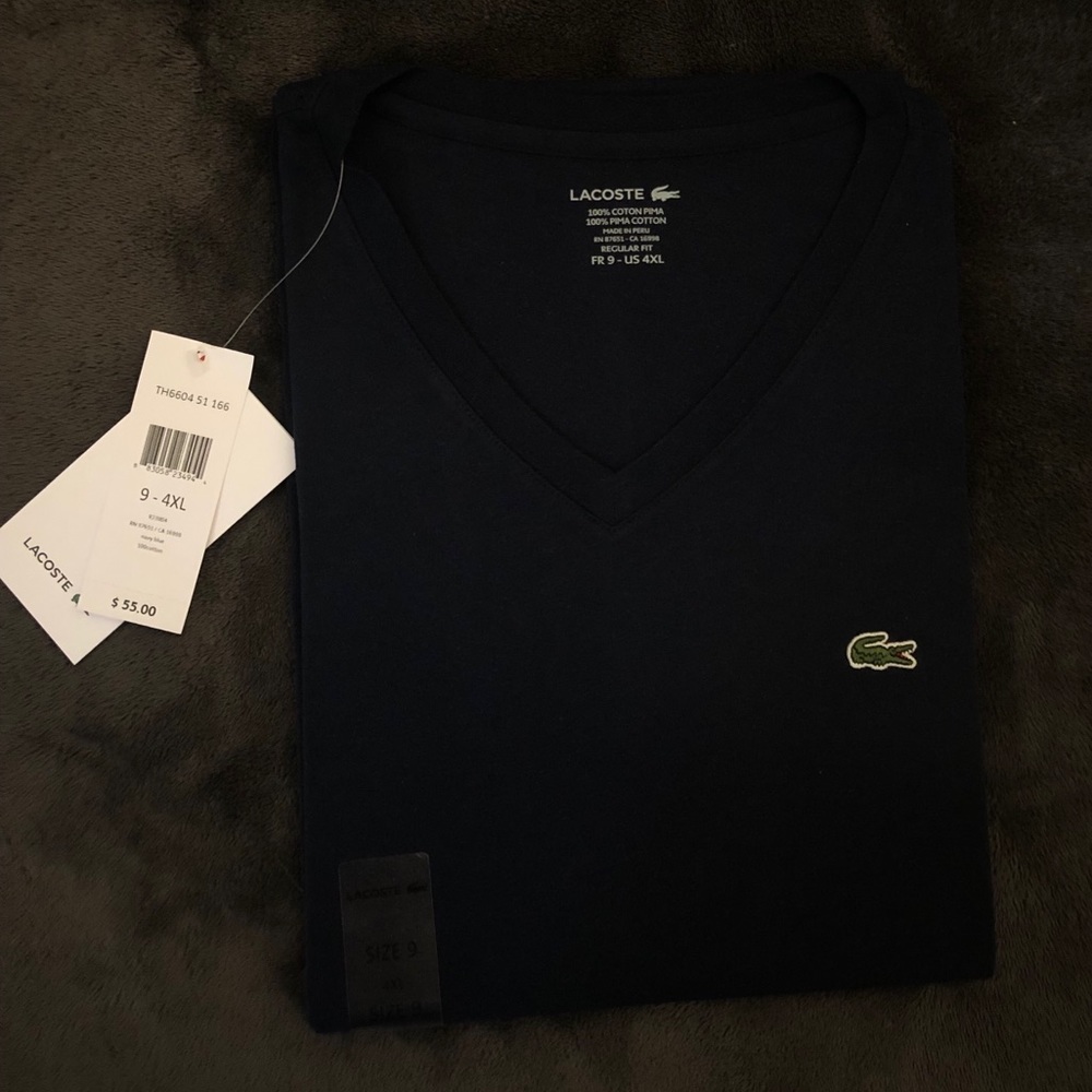 4XL BRAND NEW LACOSTE SHORT-SLEEVE V-NECK